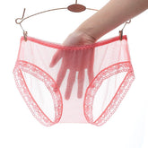 Women's Plus Size Cut Out Lace Lace Lingerie Solid Colored Shorties & Boyshorts Panties Boxers Underwear Stretchy Low Waist Super Sexy Purple M